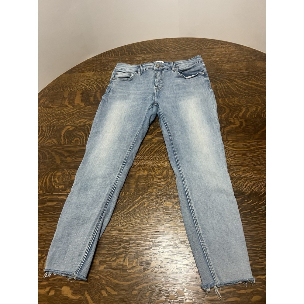 Pistola Arielle Skinny Jeans Womens 29 Light Wash Raw Hem Stretch Denim
